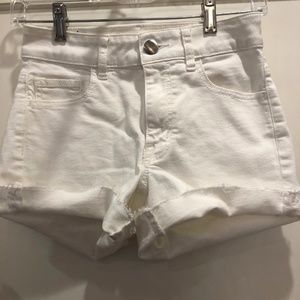 American American Eagle White Jean Shorts Size 0
